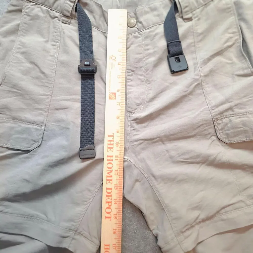 The North Face Cargo Pants Mens 32x32 Beige Convertible Nylon Elastic Waist